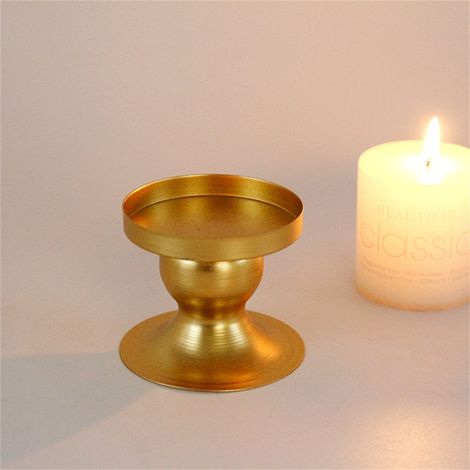 Support À Bougie - En Fer Forgé - Forme Géométrique Ronde - Pour Bougie Pilier Et Théière - Décoration De Table Intérieure Extérieure - Lot De 1 (1/5)