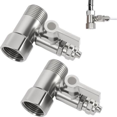 2 Pack Tee Water Connection Adapter - 3/8 x 3/8 x 1/4" - For Connecting 2 Devices - Water Connection - Garden Hose Splitter (1/5)