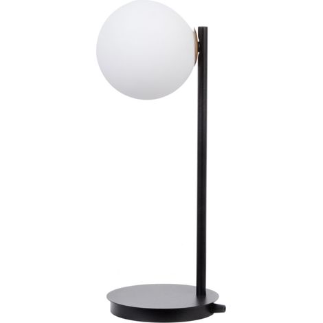 Lampe de chevet Gama noir boule verre blanc G9 Sigma (1/2)
