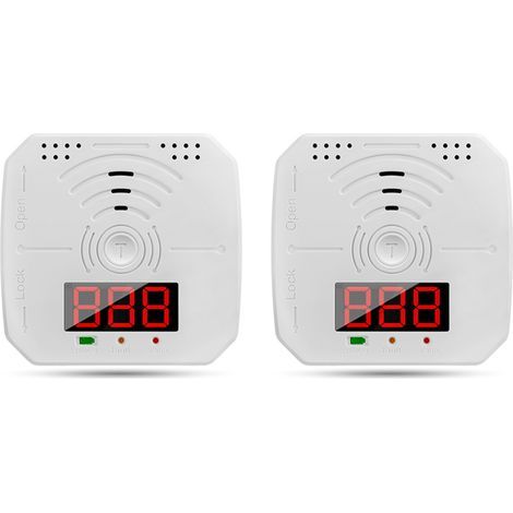2 Pack Carbon Monoxide Detectors Portable CO Alarm Detector Monitor with LCD Digital Display, Sound and Light for Home, Kitchen, Restaurant, Hotel, Office, Battery Operated - (1/4)