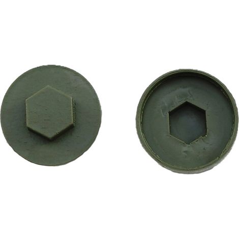 Jcp Fixings Olive Green Cover Caps 19mm - Box of 1000 (1/2)
