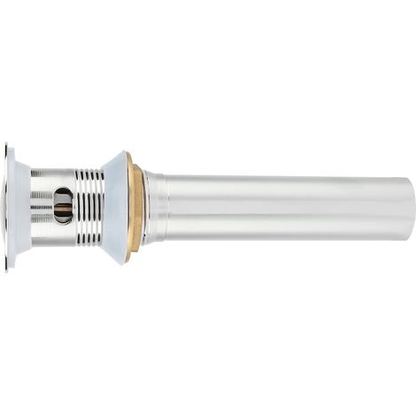 Bonde de vidange à petite face en acier inoxydable G 1 1/4" 201, surface chromée, avec trou de trop-plein, chromée. (1/5)