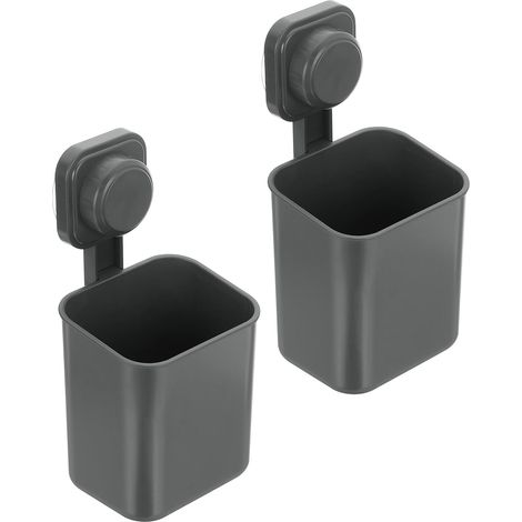 1 pièce - Boîte de rangement de la tasse d'aspiration - Égoutter la rack de cuisine ménagère sans punch - Gris (1/5)