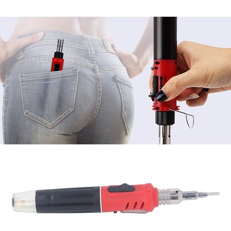 Kit de fer à souder à gaz 10 en 1, température maximale 1300℃, fer à souder à gaz portable à allumage électronique avec 5 embouts pour la maintenance électrique et le bricolage. (1/5)