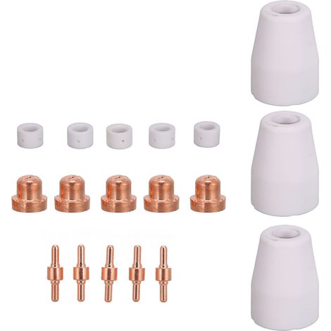 Set mit 18 leichten Verbrauchsmaterialien für CUT-40, CUT-50, LGK-40 Plasmabrenner – tragbare Ersatzteile für Plasmaschneider, Elektrodensatz und Düsen. (1/5)