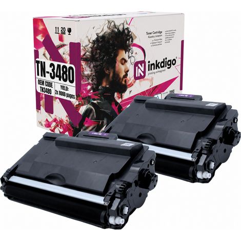 Toner Inkdigo TN3480 compatibile con Brother DCP-L5500DN HL-L5000D, certificato TÜV. (1/5)