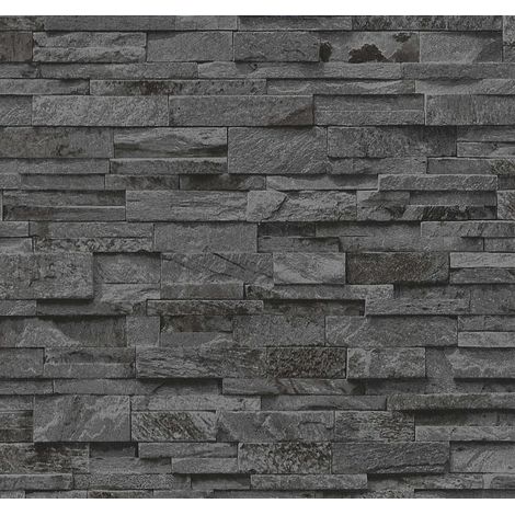 Papier peint intissé Erismann 02363-40 noir pierre 10,05 x 0,53 m (1/5)