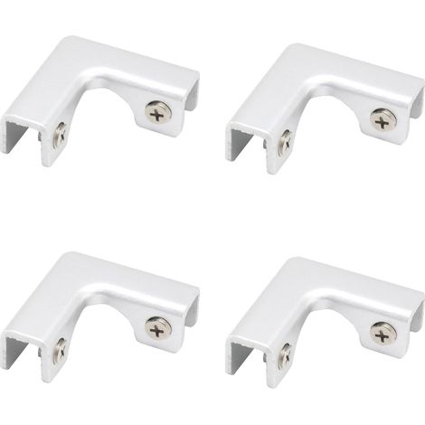 JSSEVN-Lot de 4 supports d'angle en forme de L en alliage d'aluminium pour verre de2 à 7 mm d'épaisseur (1/5)