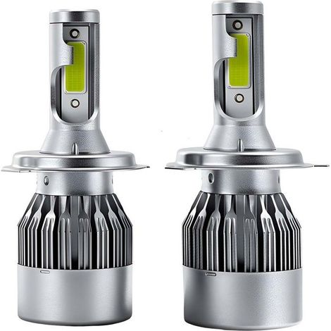 Lot de 2 Ampoules LED C6 H11 24W pour Phare Automobile Éclairage Haute Intensité Argent
