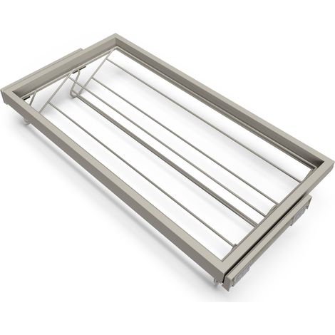 Emuca Set aus Metall Schuh-Regal set und Rahmen mit sanften Schließen Auszüge für Garderobe, verstellbar, Modul 900mm, Steingrau (1/5)