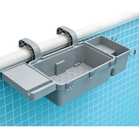 Kit de rangement pour piscine avec porte-gobelet et crochets – Accessoires de piscine multifonctions et gadgets pour s'amuser, ajustement universel pour piscine hors sol (1/5)