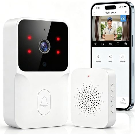 1 Kabellose Video-Türklingel, 1080p-Kamera, Nachtsicht, Zwei-Wege-Audio, Personenerkennung, für den Außenbereich (1/5)
