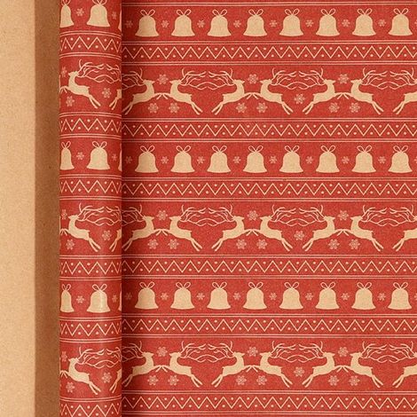 Rouleaux de papier cadeau de Noël - 43 cm x 3 m/rouleau - Parfaits pour emballer les cadeaux de Noël et décorer les fêtes, motif « Jingle Bells » (1/5)