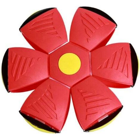 Frisbee rouge pour animaux de compagnie, jouet pour chien, frisbee pour chiens et enfants, à lancer et à jouer (balle verte avec six lumières) (1/5)