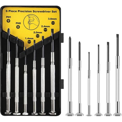 Tournevis de Précision, 6 Pièces, D'outils D'horloger, Kit Tournevis de Précision pour Réparation de Lunettes et Appareils Électroniques, pour Montres, Tablettes et Bricolage (1/5)