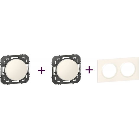 Legrand Pack Dooxie va-et-vient + Poussoir + plaque 2P Blanc (1/4)