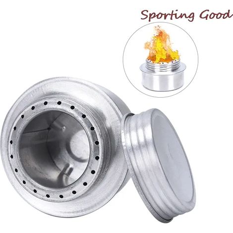 Réchaud à alcool portable mini en alliage d'aluminium avec couvercle, idéal pour le camping, la randonnée, les pique-niques et le trekking. Réchaud de cuisine ultraléger et portable. (1/4)