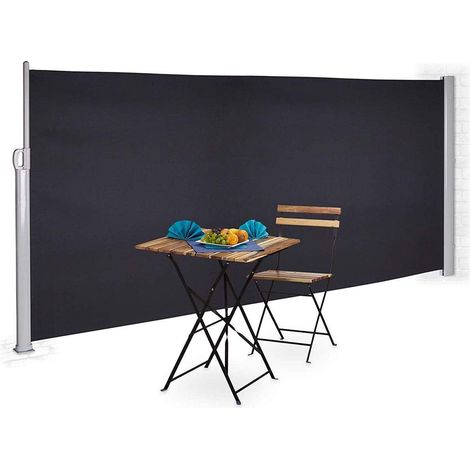Bc-elec - ASA-160T Seitenmarkise anthrazitgrau 3x1.6m ausfahrbar f�r Terrasse, Gartenpavillon