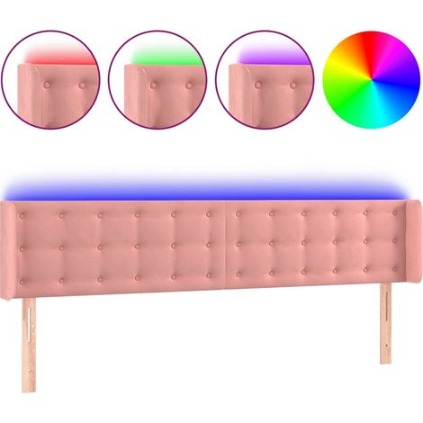Maison Exclusive - Testiera a LED Rosa 203x16x78/88 cm in Velluto
