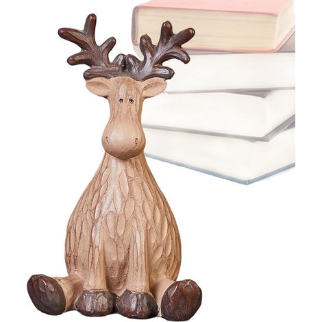 Figurine de Renne de Noël, décorative, esthétique, en résine (1/5)