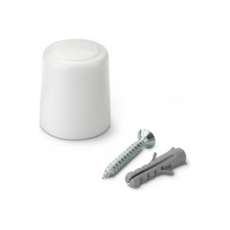 Blíster de 2 topes puerta con tornillo color blanco Ø30x40mm inofix (1/5)