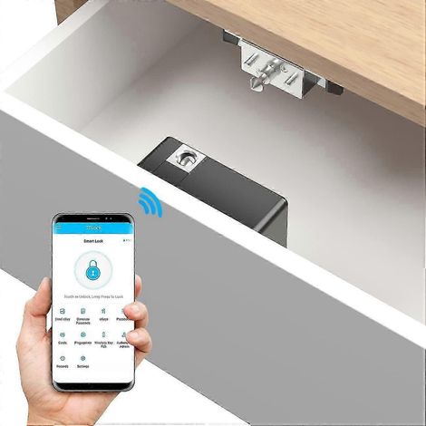 Serrure électronique intelligente NFC RFID pour armoire, pêne coulissant dissimulé, installation facile, idéale pour la sécurité domestiquezhida6 (1/5)