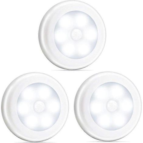 Lampe de sport LED blanche, éclairage de placard, piles non incluses, pour placard/étagère/entrée/garage/cuisine/accès, lot de 3 (1/4)