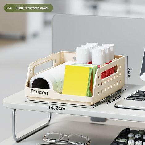 Bibliothèque de bureau, porte-documents, rangement de cosmétiques, boîte de rangement pliable, rangement de papeterie pour étudiants (1/5)