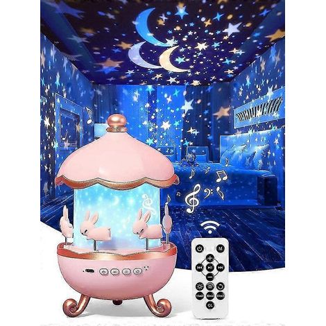 Proyector de estrellas con luz nocturna para niños, proyector de luz nocturna para bebé con máquina de ruido blanco, luces sensoriales para bebés con temporizador y control remoto, regalo para niña (1/3)