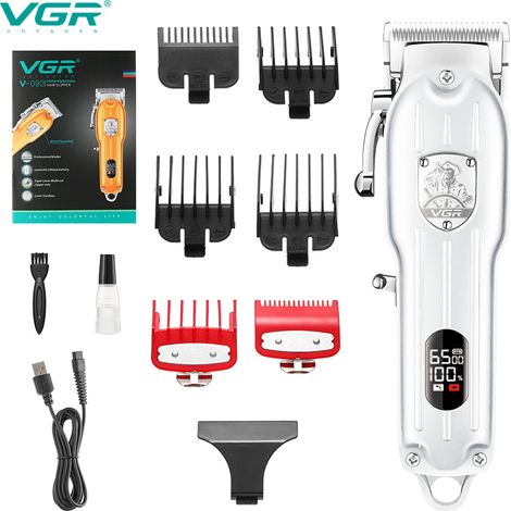 Tondeuse à cheveux électrique (argentée), entièrement en métal (1/5)