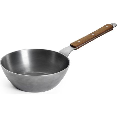 Poêle à bord haut en acier carbone Ø 20 cm, 7 cm – sans PFAS – effet antiadhésif naturel après culottage – induction – manche en bois (1/5)