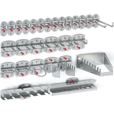 Assortimento portautensili, 28 pezzi, rivestimento ku. per lamiere forate
