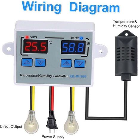 Temperature and humidity controller, AC110-220V (1/4)