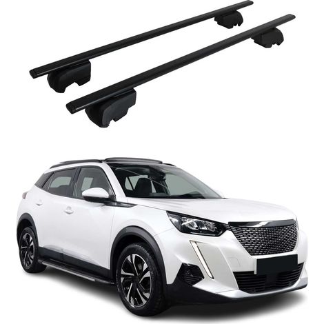 OMAC Dachtrager Quertrager für Peugeot 2008 II 2019-2026 – City Crash getestet – ISO PAS 11154:2006 – Abschliessbar – Max 75 kg – 2 Stangen Stahl Schwarz (1/5)