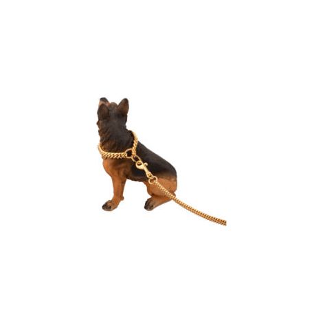 Correa metálica de 10 mm para perros con asa acolchada para perros medianos, color dorado - Crezuo