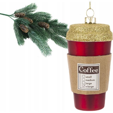 boule de Noël pendante décoration en verre pour café (1/2)