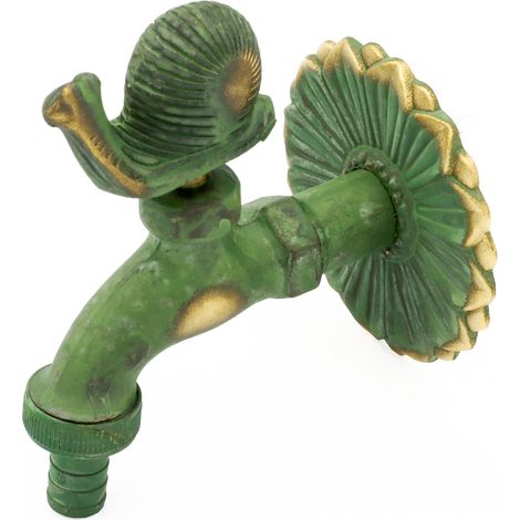 Nostalgie Auslaufventil Schnecke 1/2 Zoll patiniertes Messing (1/2)