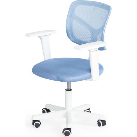 Chaise de Jeu Compacte Bleue, Design Pivotant Ergonomique, Accoudoir Réglable, Matériau en Maille Respirant, Style Moderne Compact, Siège de Bureau à Domicile, Mobilité Facile, 50x53x87cm (1/5)