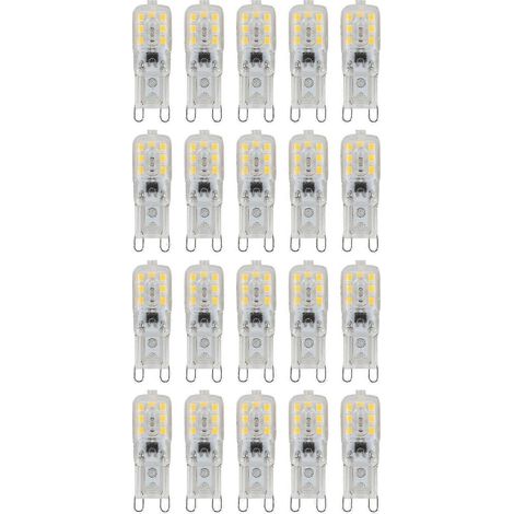 Bombilla LED regulable G9 de 5W, luz blanca cálida, AC220-240V, paquete de 20 unidades. (1/4)