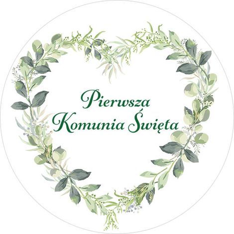 Adesivo per la Prima Comunione a forma di CUORE 100 mm 1 pz.
