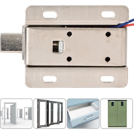 Verrouillage électromagnétique 12V DC pour portes, tiroirs et armoires (Position haute) (1/4)