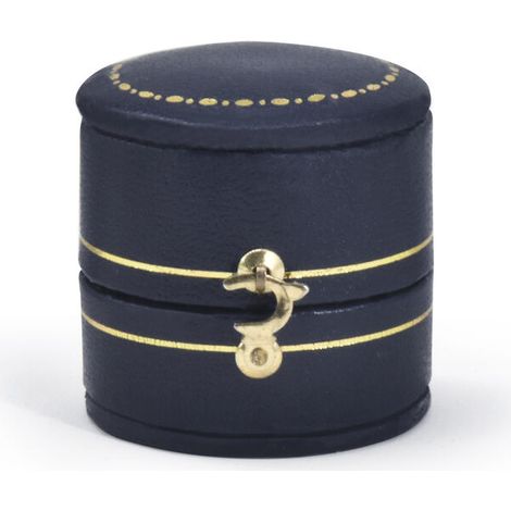 Boîte à bagues vintage bijoux présentoir organisateur boîte sortie en cuir PU(bleu) (1/5)