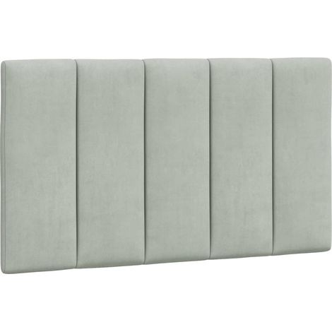 vidaXL Coussin de tête de lit Hanko gris clair 80 cm velours