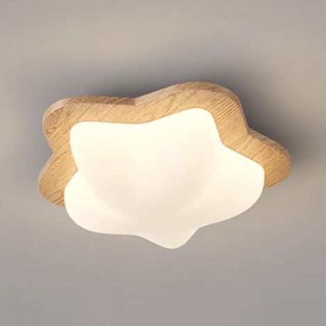Recessed LED ceiling light for children, modern dimmable, wood, cartoon star shape, for bedroom, minimalist hallway (1/5)