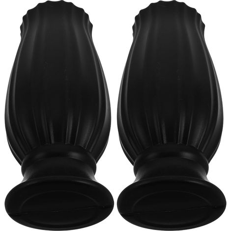Vase de Cimetière Noir en Plastique, Lot de 2 pour Pierres Tombales (1/5)