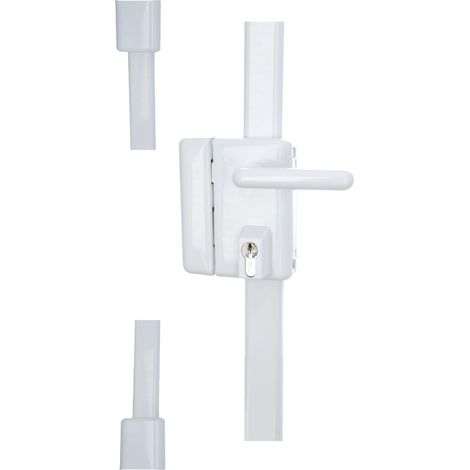 Serrure en applique multipoints verticale à poignée, série 8800, Tirant Gauche, 3 points de fermeture, 4 clés incluses, Blanc (1/5)