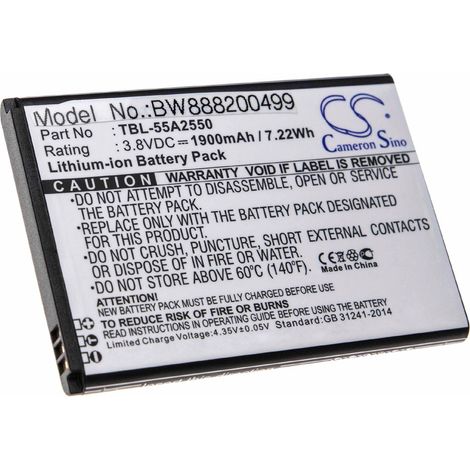 vhbw Batterie remplacement pour TP-Link TBL-55A2550 pour routeur modem hotspots (1900mAh, 3,8V, Li-ion)