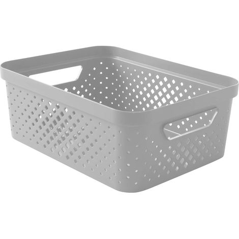 panier de rangement plastique 10L, banc cassé (1/4)