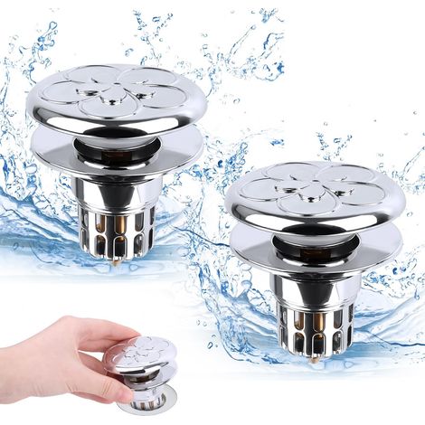 Bouchon Baignoire, Bouchon Evier Cuisine, Bonde De Lavabo, Bouchon Evier, Bouchon Baignoire Universel pour Flitre Cheveux Orifice De Vidange 34 40mm (1/5)