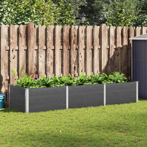 vidaXL Arriate de jardín WPC gris 300x100x54 cm (1/5)